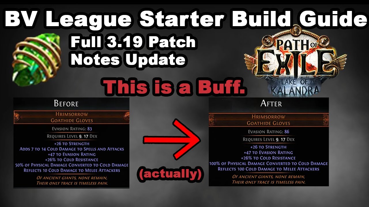 Blade Vortex POE 3.19 League Starter Build Guide for Lake of Kalandra (Full Patch Notes Update)