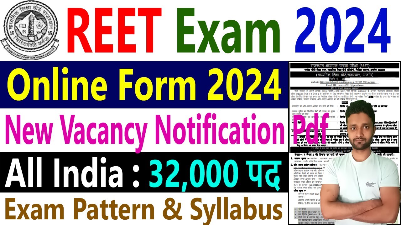REET New Vacancy 2024 | Rajasthan REET Exam 2024 Notification Syllabus Apply Online Application Form