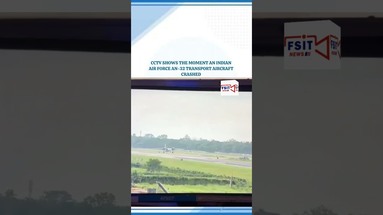 CCTV shows the moment an Indian Air Force An-32 transport aircraft crashed while attempting to land.
