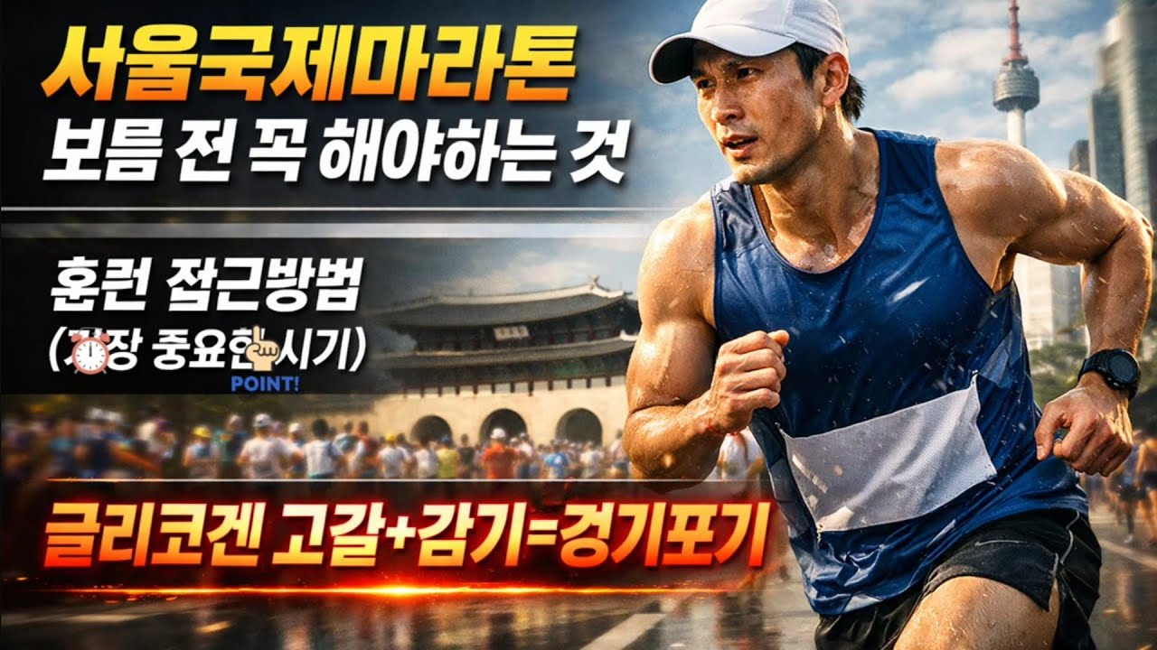 서울국제마라톤 보름전 꼭 해야하는 것, 훈련 접근방법, 글리코겐 고갈과 감기는 경기력 폭망
