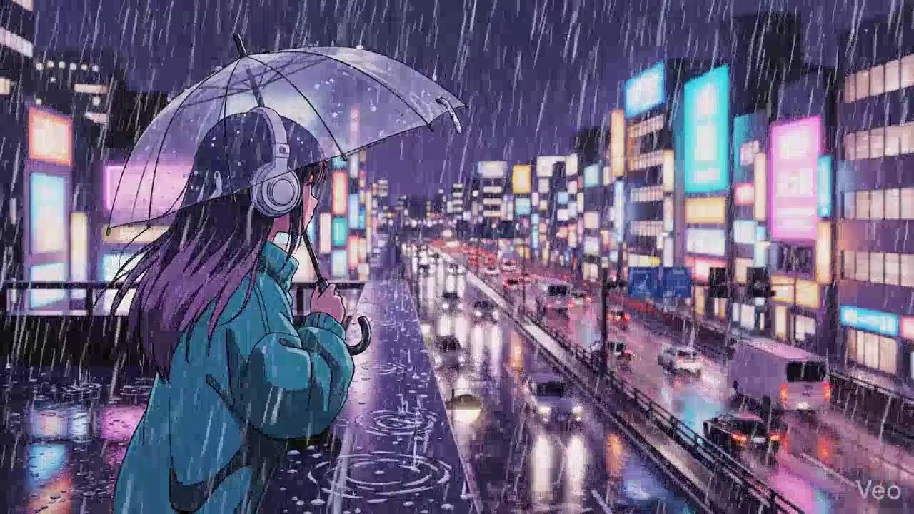 🌙 Late Night Study Music | 🎧 Lofi Hip Hop for Focus, Sleep & Calm | Rain Stream | The Japanese Town