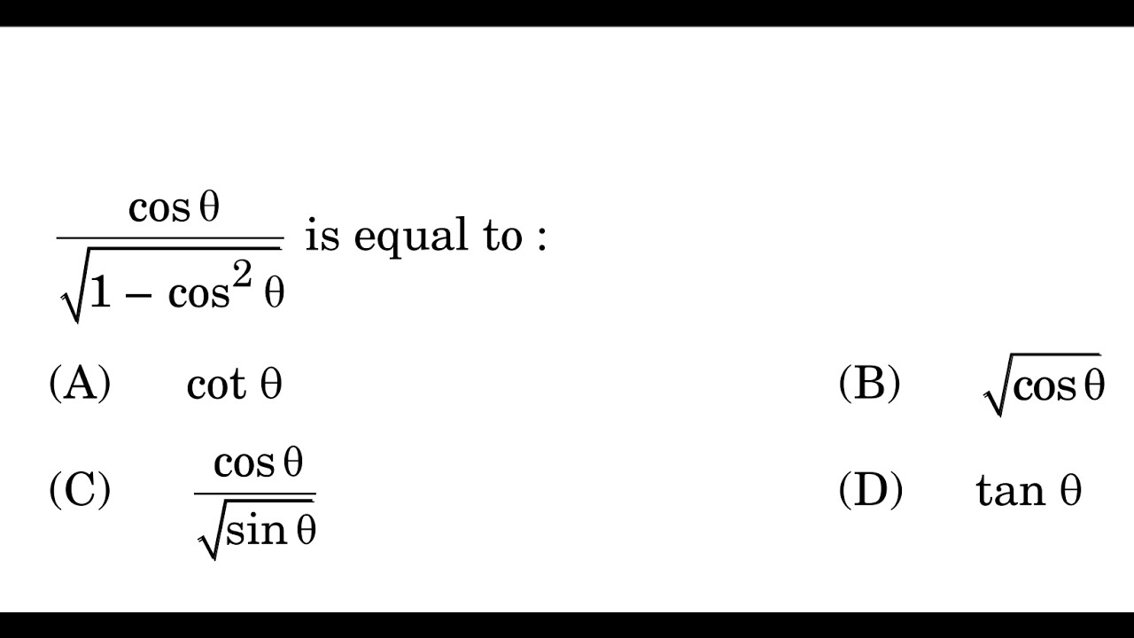 CBSE Class 10 Maths PYQ | Trigonometric Identities | MCQ Solution | Board Exam