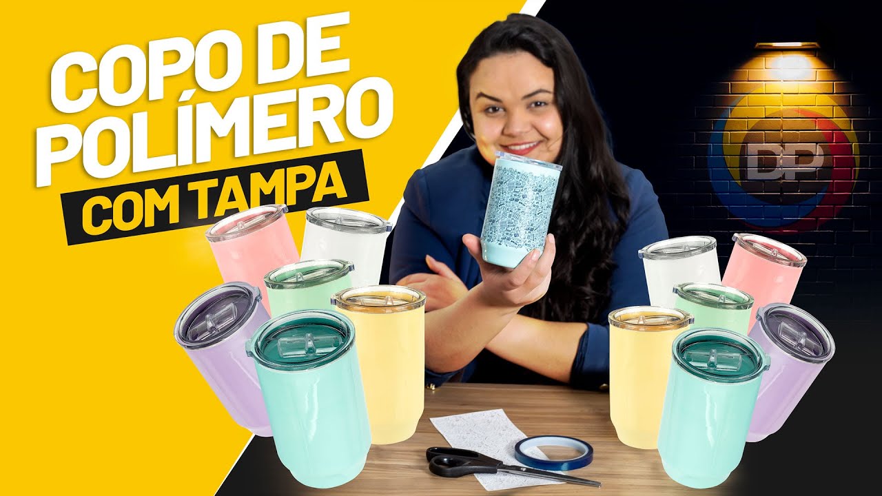 Copo de Polímero para sublimação com tampa 410ml