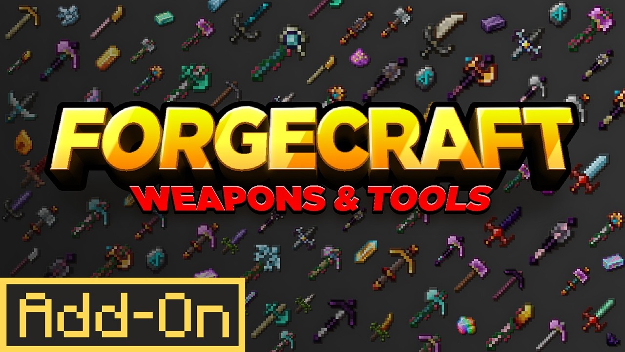 FORGECRAFT ADDON - 1200+ Magic Infused Weapons & Tools added to Minecraft Bedrock Edition