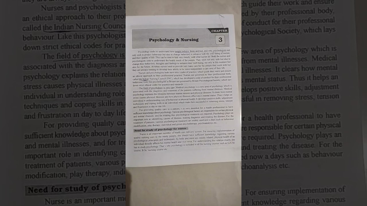 Importance of psychology in nursing 