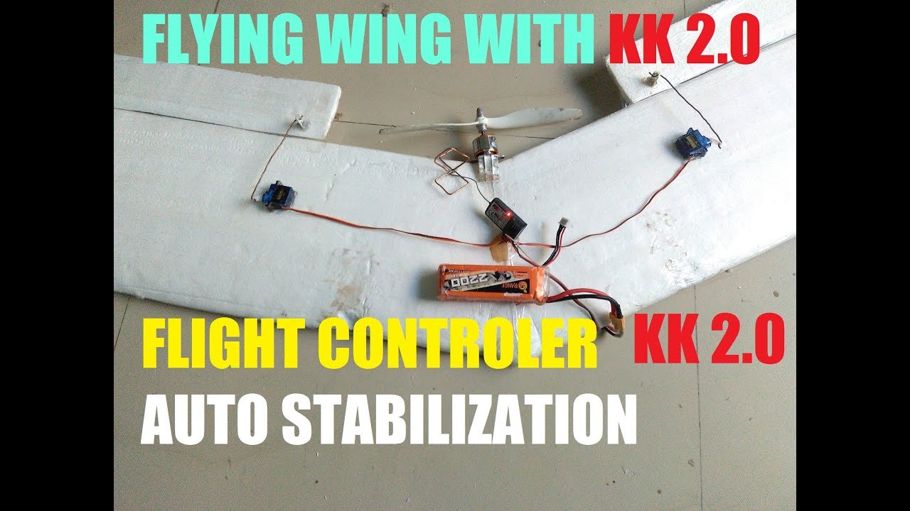 FLIGHT VIDEO OF FLYING WING WITH KK 2.0 FLIGHT CONTROLLER  BOARD