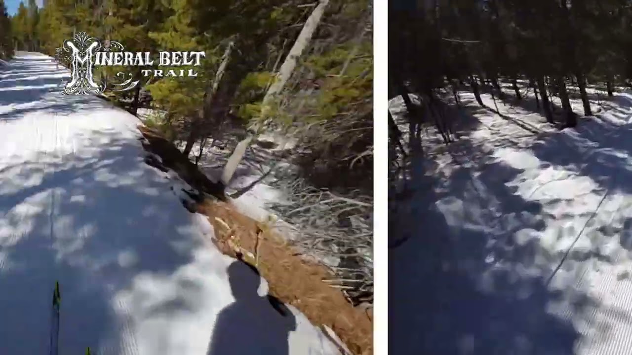Overnight snow brings out the groomer on the Mineral Belt Trail