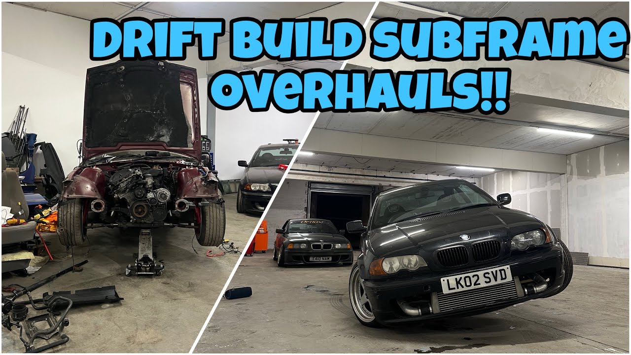 Rebuilding the back ends of two drift cars!  E36 & E46 subframe polybush install 