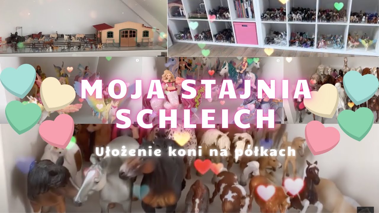 Moja stajnia Schleich + ułożenie koni na półkach + akcesoria dla koni cz.1 🥰  ❤️  🐎