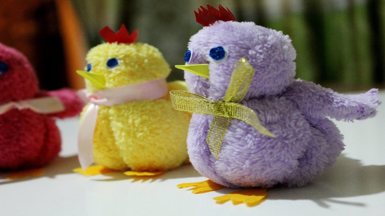 DIY Цыплёнок из полотенца  / Towel chicken