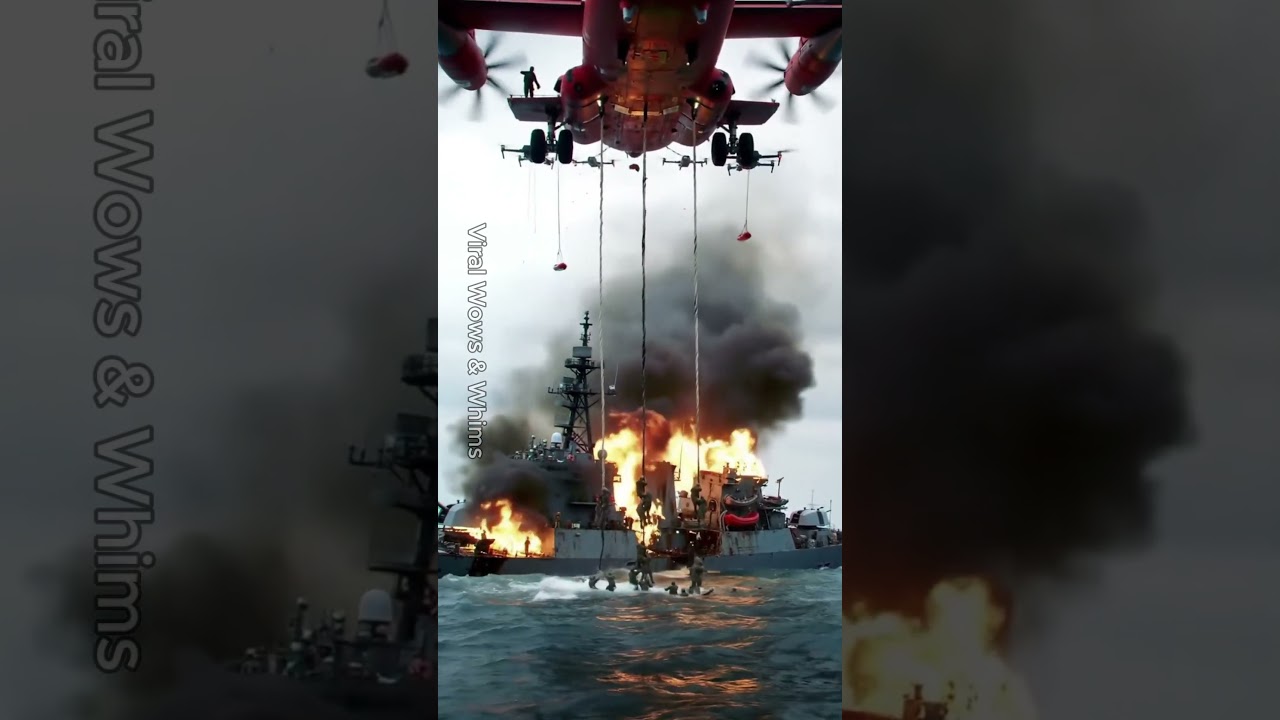 Massive Red Planes Lead Dramatic Military Rescue #Shorts #Rescue #viralvideo