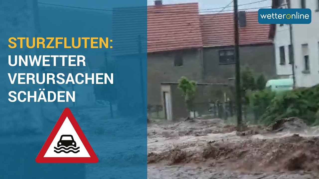 Sturzfluten reißen Autos mit: Schwere Unwetter bringen Schäden