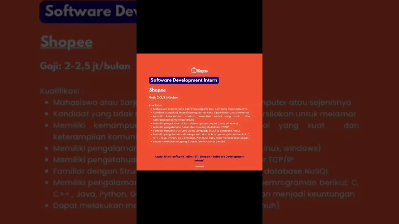 Info magang terupdate!  Daftar sekarang (cr. hanif_halim) 