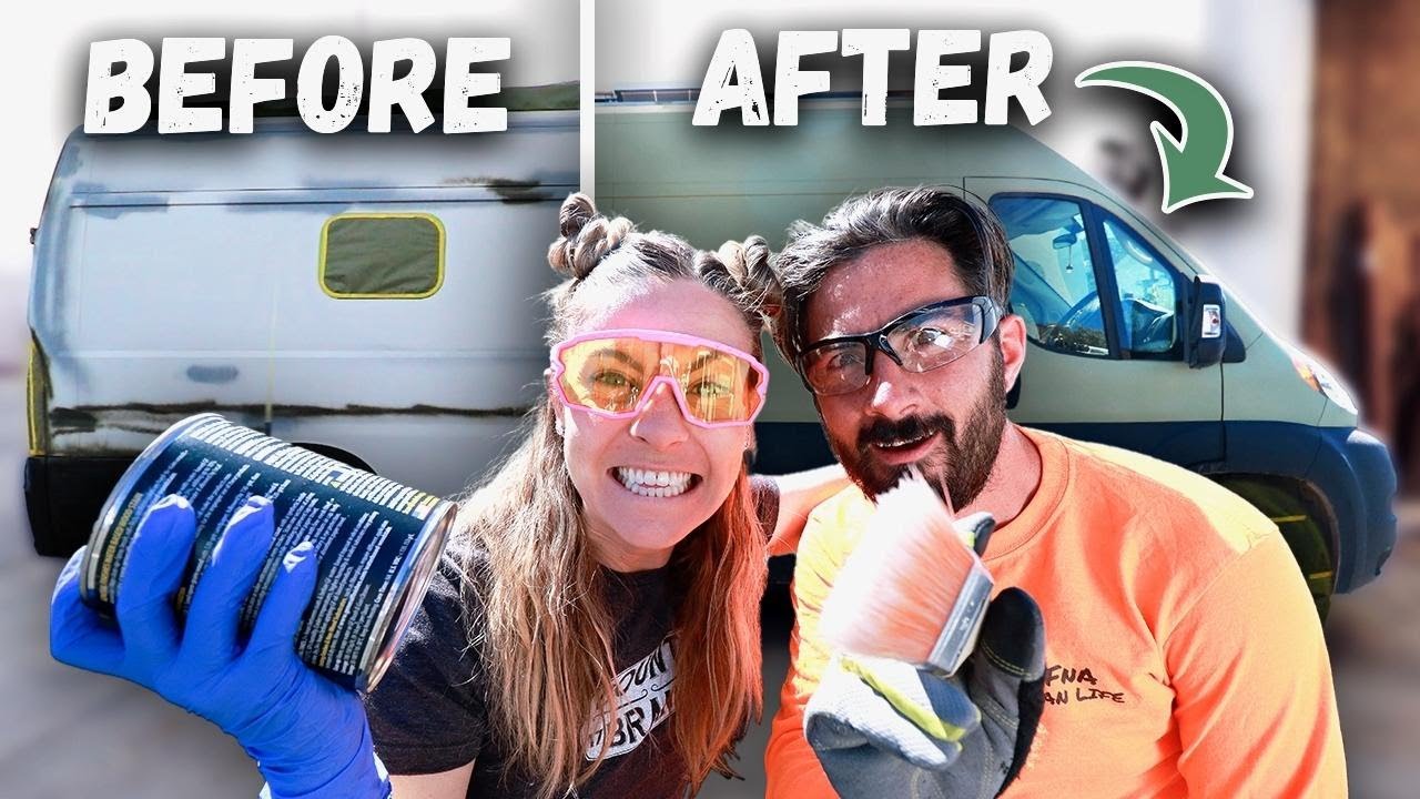 WAS THIS A MISTAKE?!😩Painting Our Full Van with Raptor Liner