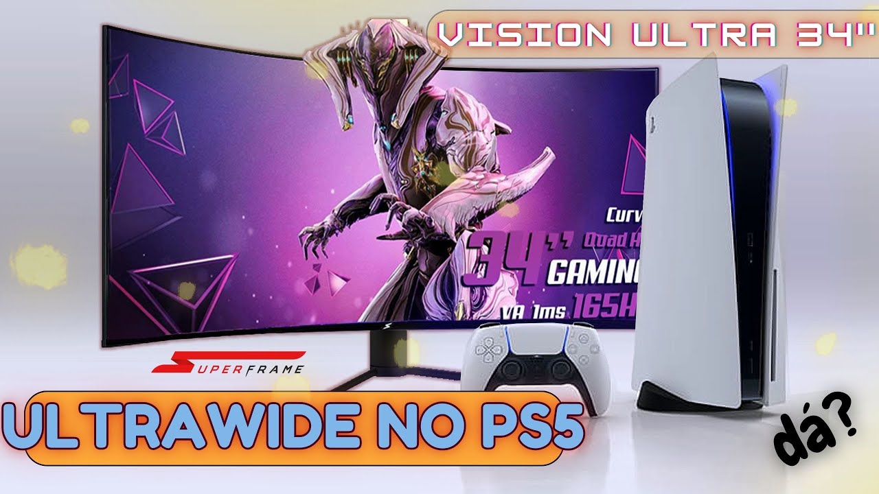 Monitor Ultrawide no playstation 5 (Vision ultra 34 polegadas tela curva)