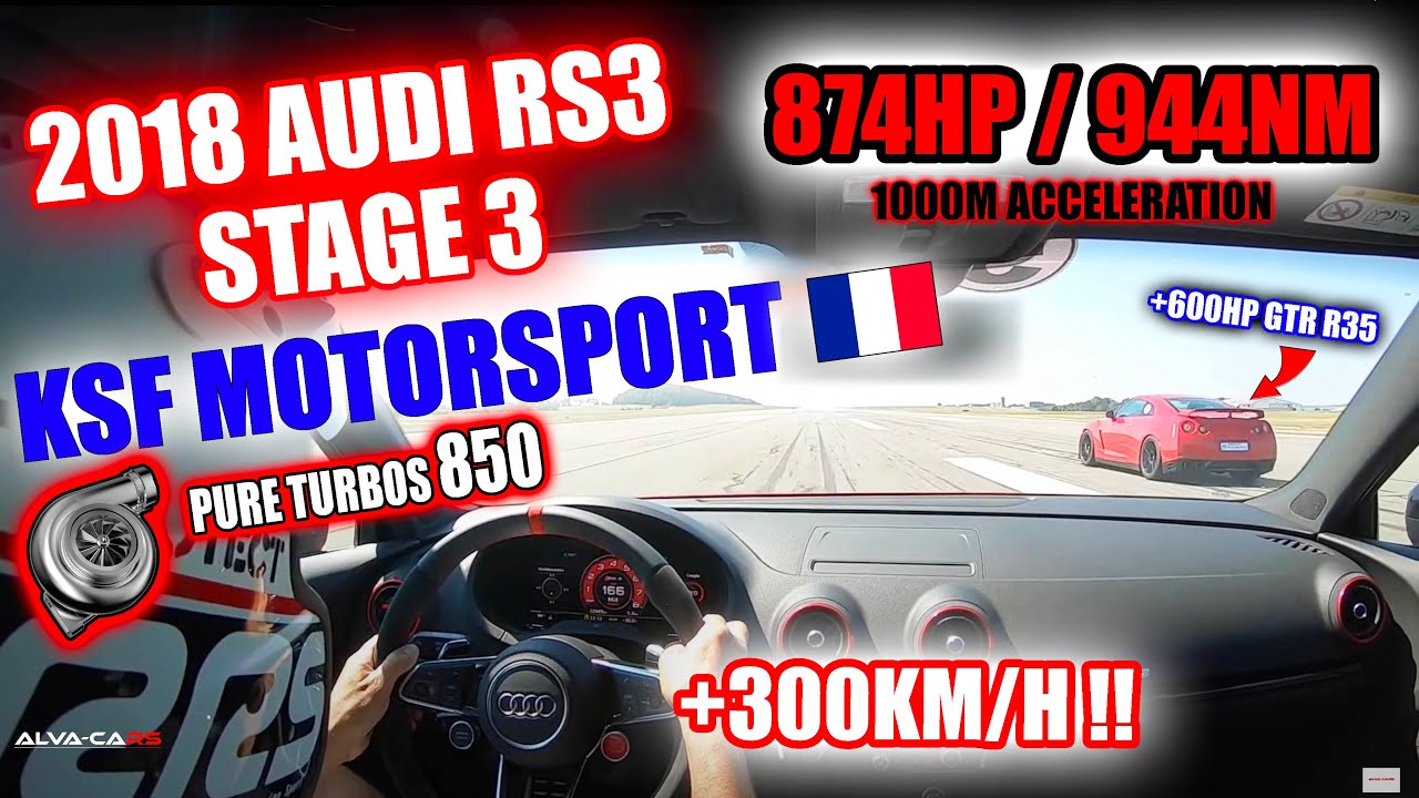 Audi RS3 Stage 3 874HP KSF Motorsport PURE 850 Turbocharger Acceleration SCC500