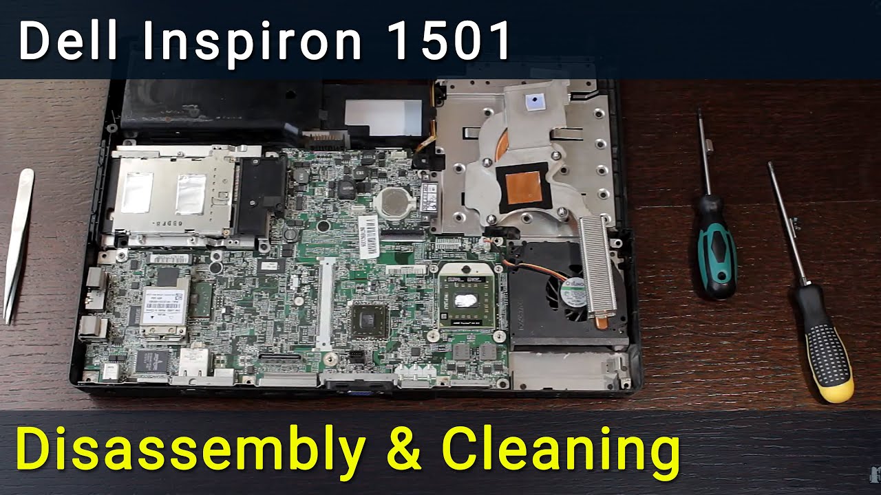 Dell Inspiron 1501 (Latitude 131L) Разборка, чистка вентилятора от пыли и замена термопасты