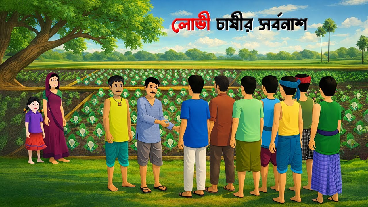 লোভী চাষীর সর্বনাশ | Bengali Moral Story | Village Life Cartoon | Golpo Konna