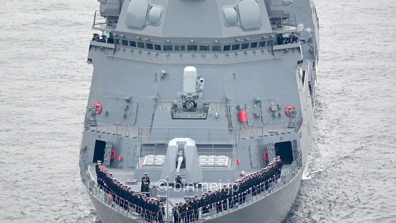 [4K] 護衛艦しらぬい 海上自衛隊へ引渡後長崎出港 DD-120 JS SHIRANUI - JMSDF destroyer delivery ceremony