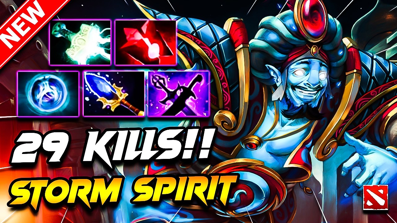 Dota 2 STORM SPIRIT Gameplay | ( x29 Kills!! ) Storm Spirit DOTA 2 Carry Build Pro Gameplay 7.40