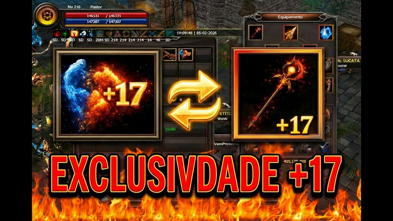 EXCLUSIVIDADE ARMA +17 SÓ NO WOW