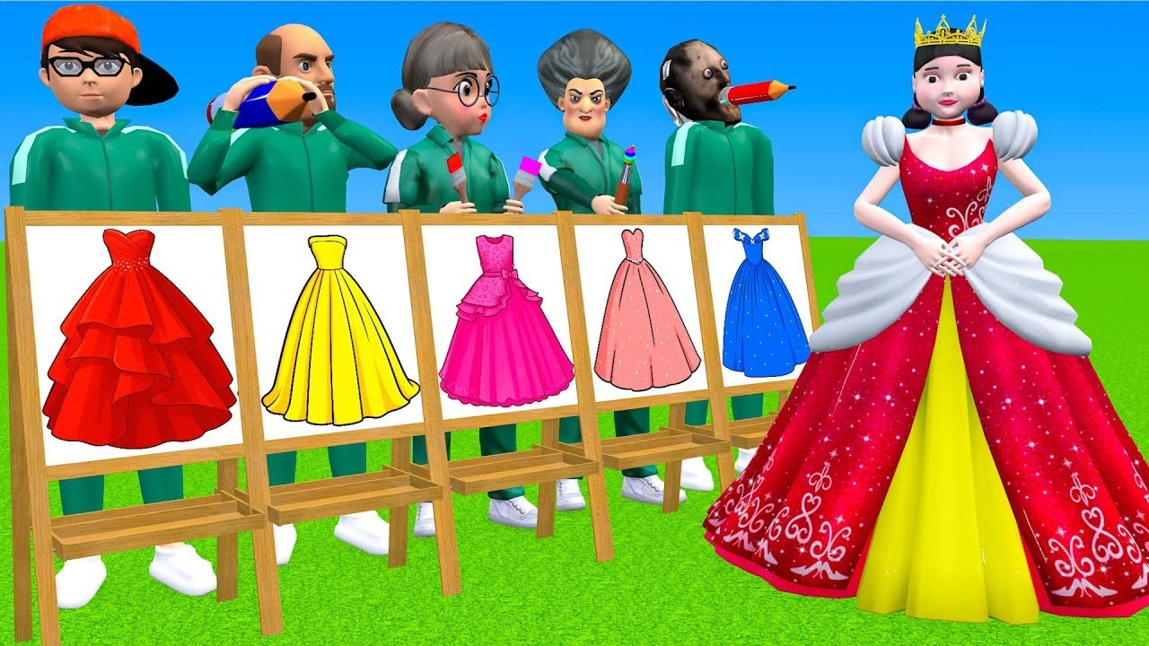 Scary Teacher 3D vs Squid Game Help Squid Doll Change Princess Dress vs Dressing Room 5 Challenger