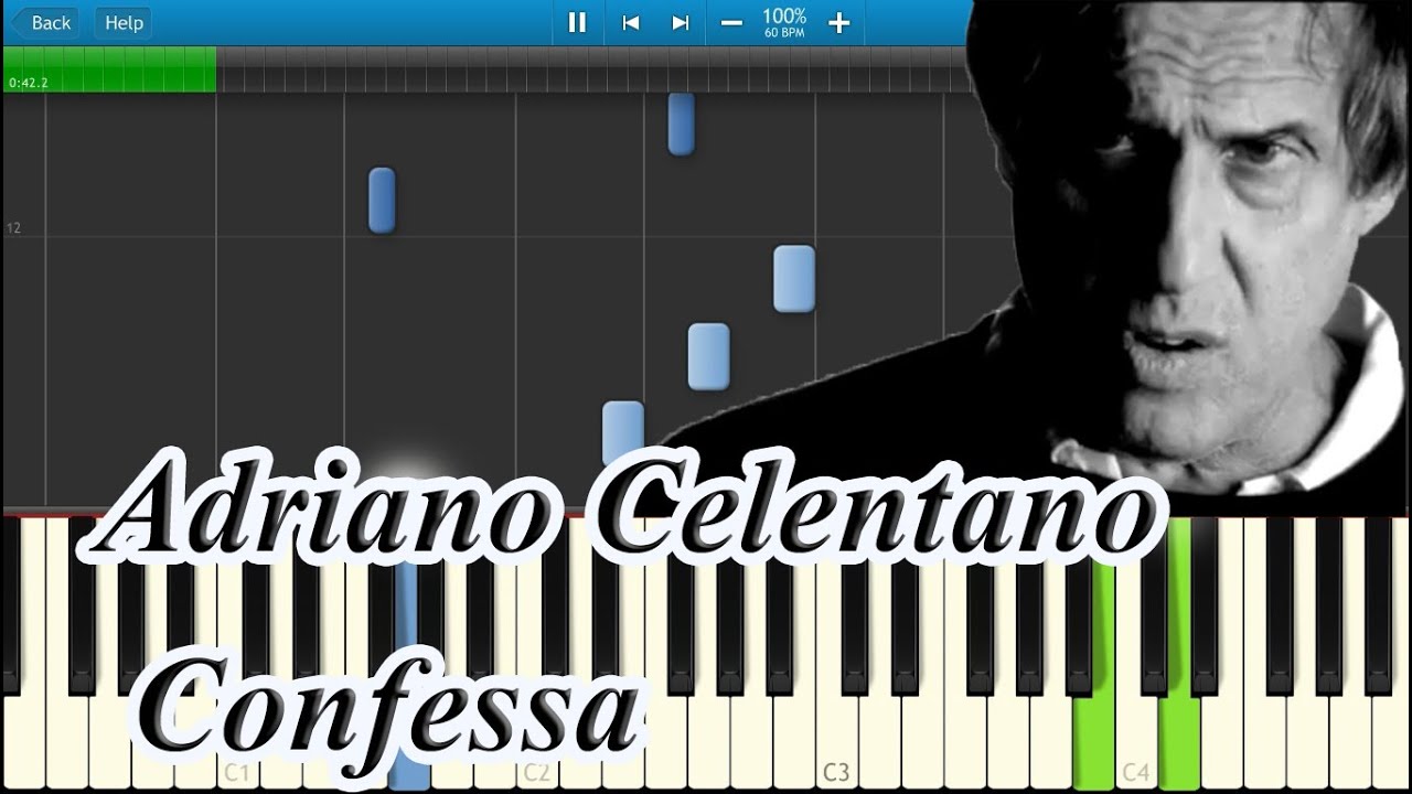 Adriano Celentano - Confessa [Piano Tutorial] Synthesia