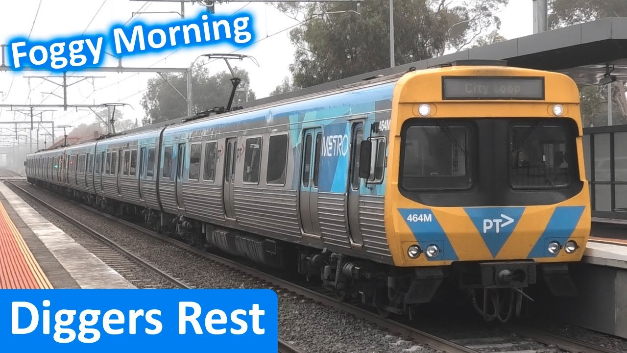 A Foggy Morning at Diggers Rest; Metro, V/Line & Steam Trains - Melbourne Transport