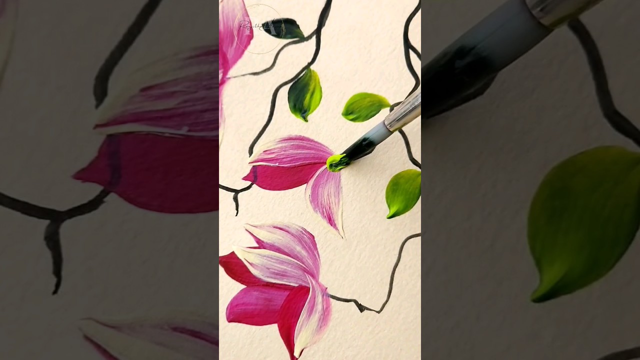 💫🌟 AMAZING Magnolia Flower Painting 
