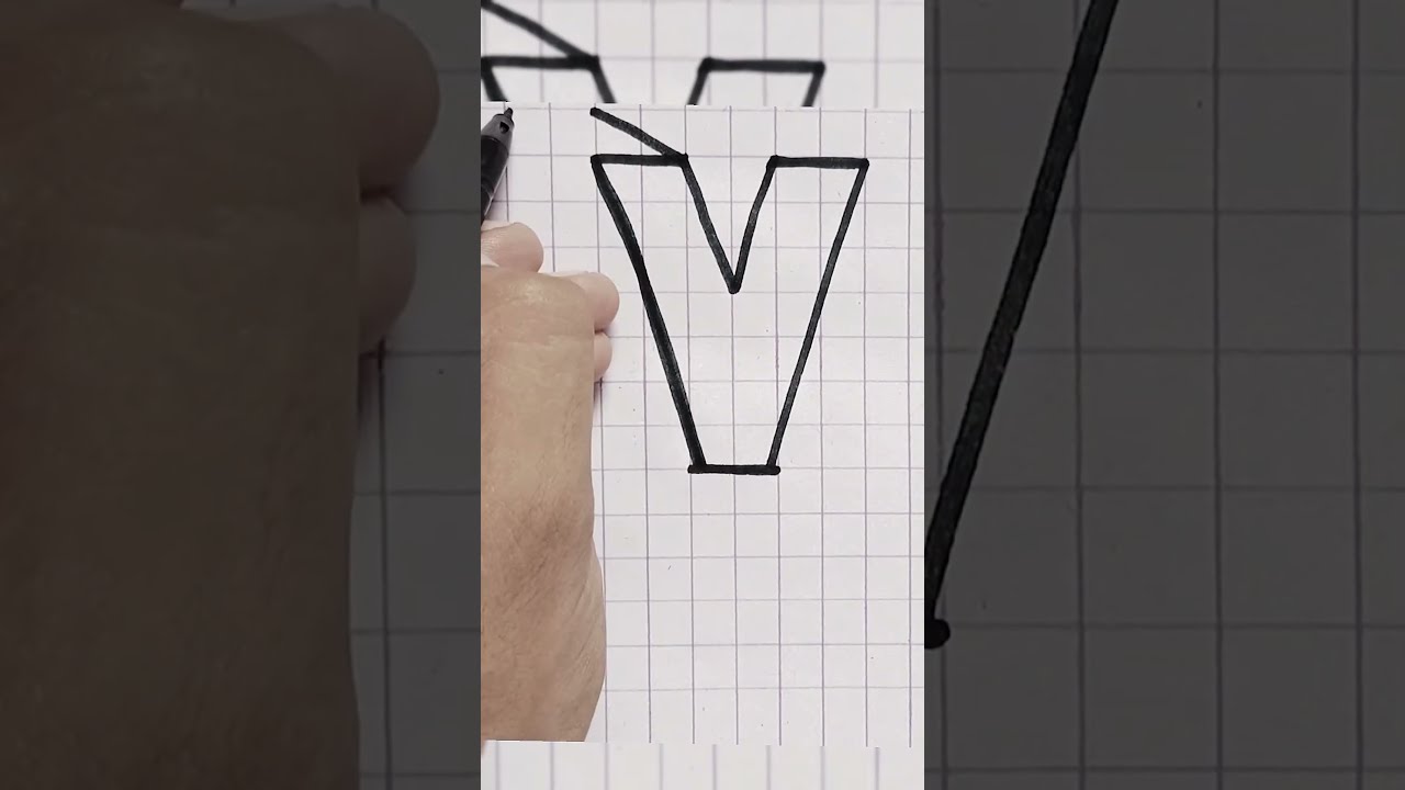 How to write V letter in 3D |#shorts #youtubeshorts #shortsvideo