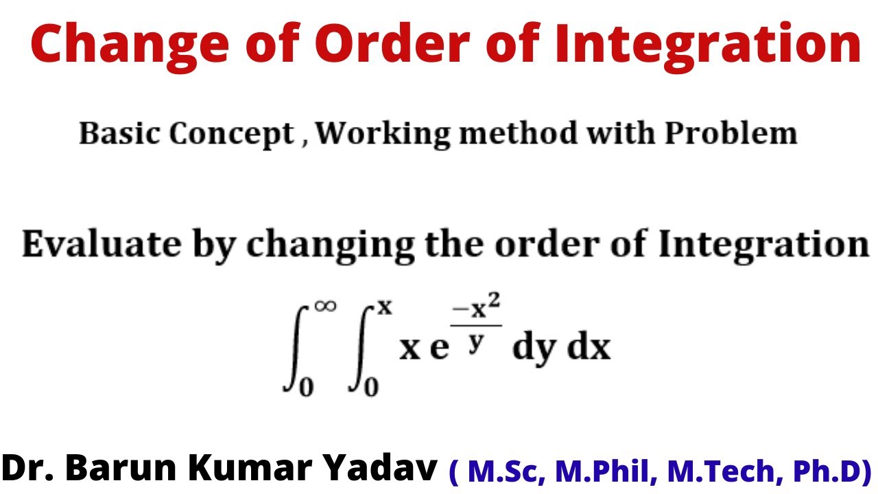 Change of order of Integration in Hindi | double integral | Multiple integral | part 15|Barun maths
