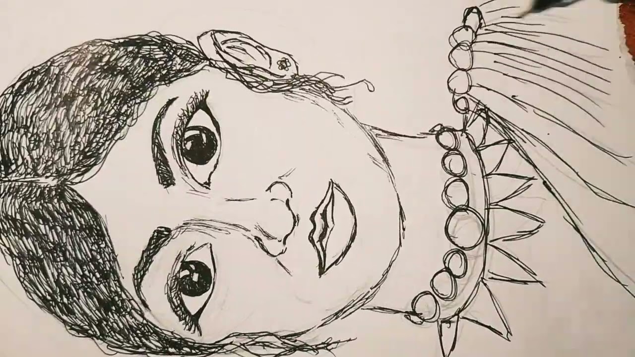 Sketching a girl simple art