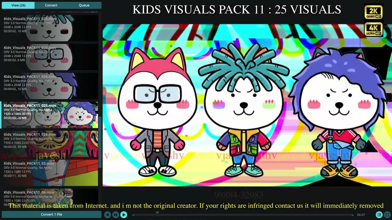 kids visuals pack 11 -  25 visuals  - @vjavesh 98884-32983