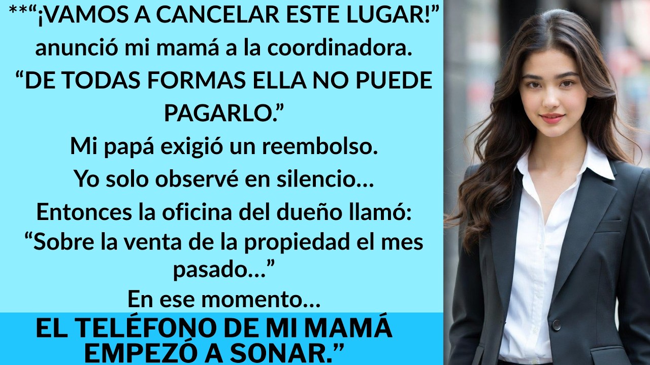 “Mi familia quiso arruinar mi boda cancelando el lugar… hasta que apareció el dueño.”