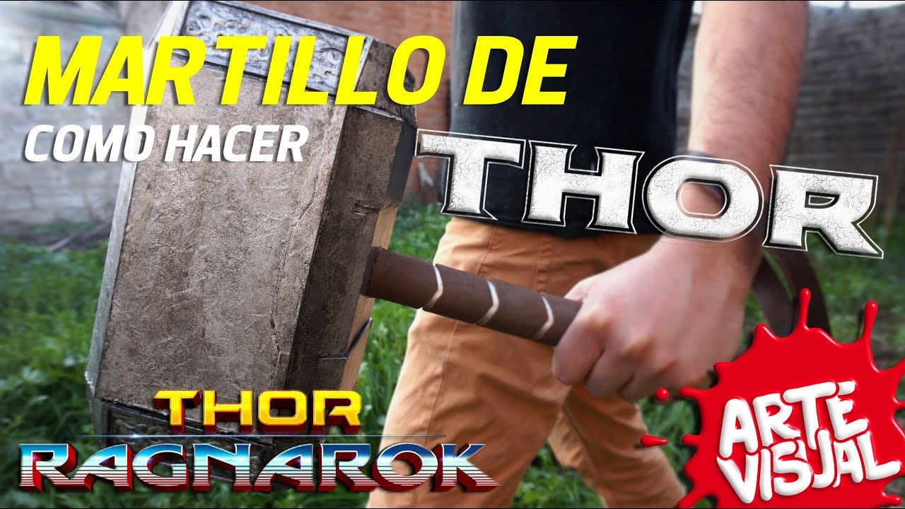 COMO HACER EL MARTILLO DE THOR / MJOLNIR DIY THOR RAGNAROK HAMMER @thorofficial @MarvelLATAM