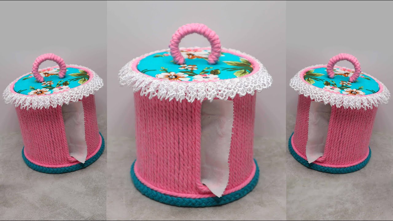 DIY Tissue Box with Plastic Bottle Craft | Rope Tissue Box | Tempat Tisu dari Botol Bekas