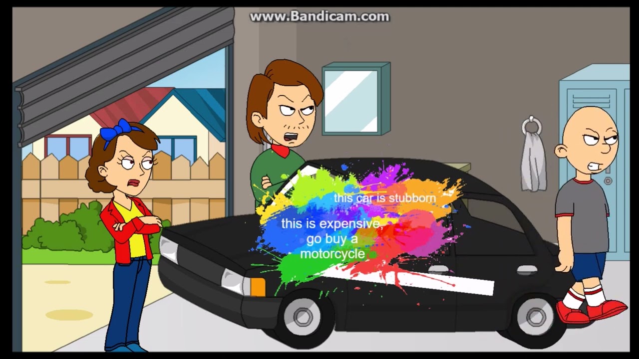 Classic Caillou Vandalizes His Parents Car\Mr. Maxwell Sent\Grounded BIG TIME (A Unity Video)