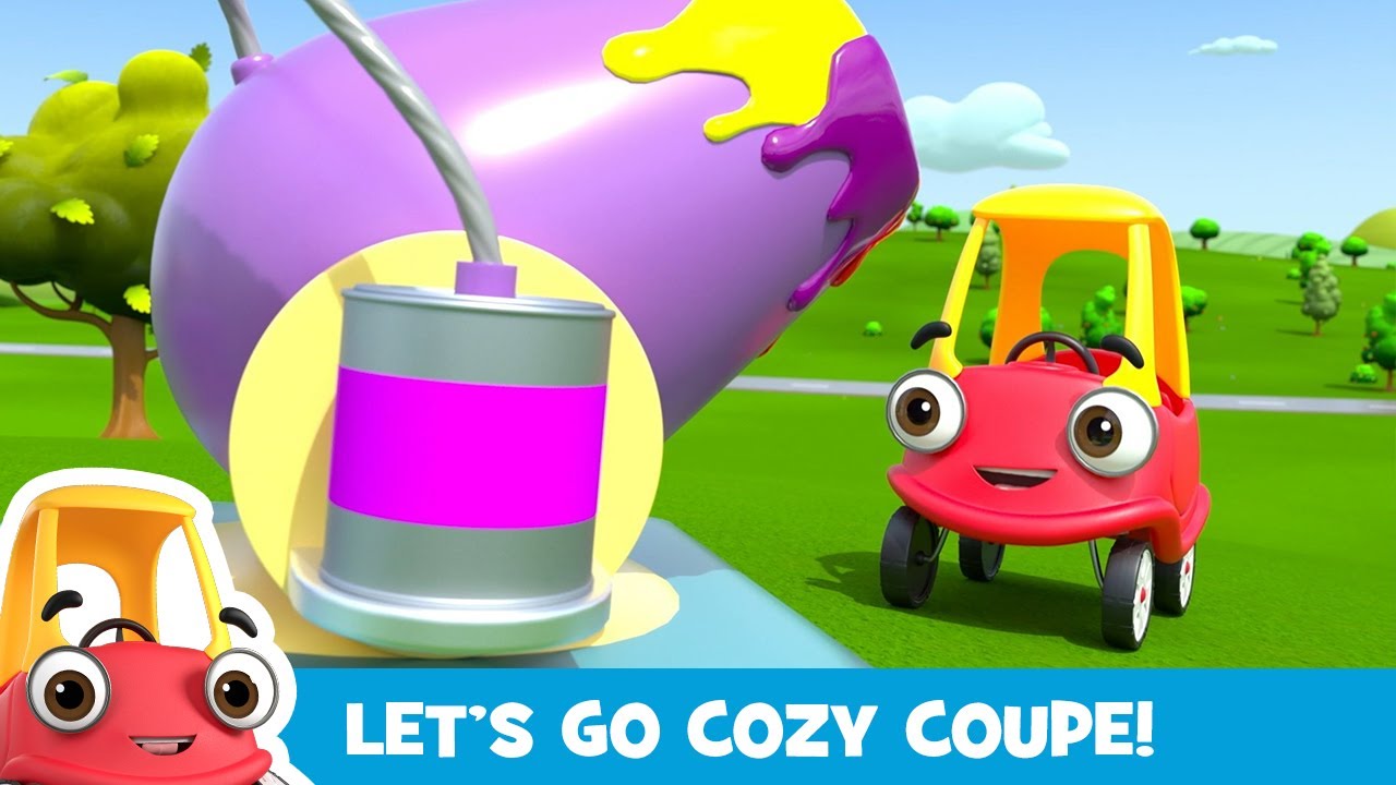 Buster and Cozy play with a GIANT paint cannon! | Kids Videos | Cozy Coupe - Cartoons for Kids