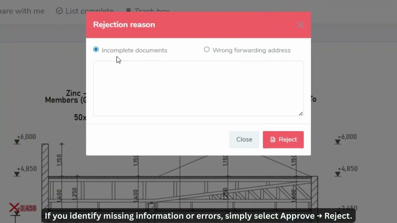 How to Reject a Shared PDF in SANZE?