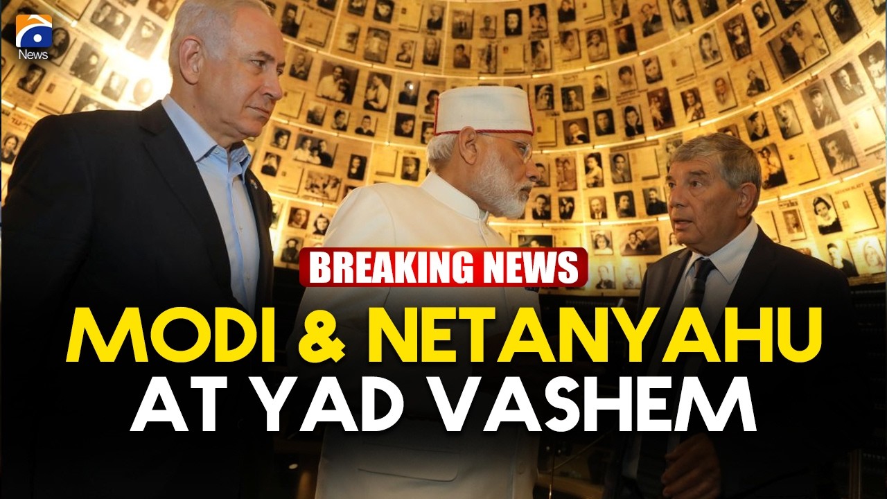 Modi, Netanyahu Attend Memorial Ceremony at Yad Vashem in Jerusalem | Geo News English