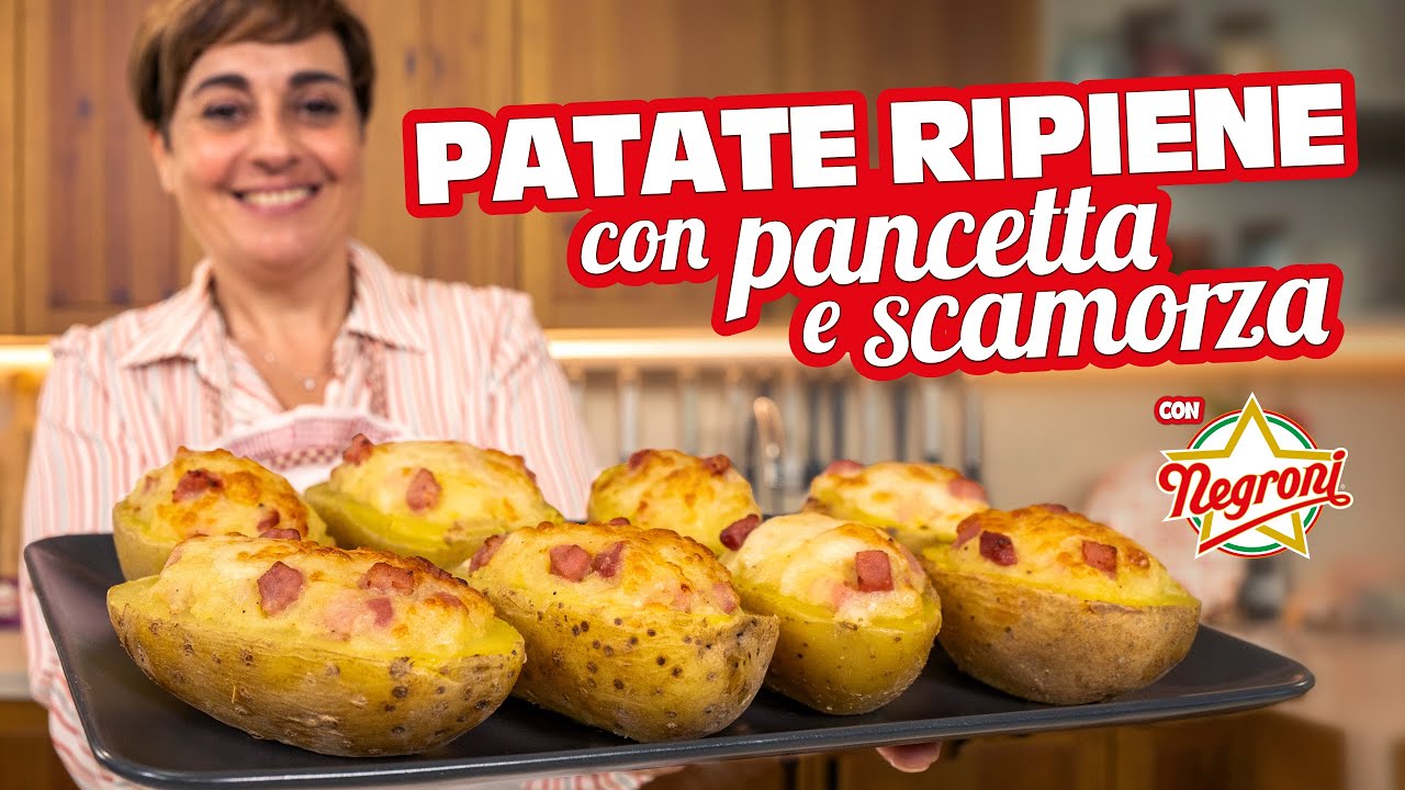 PATATE RIPIENE CON PANCETTA DOLCE E FORMAGGIO Ricetta Facile - Fatto in Casa da Benedetta