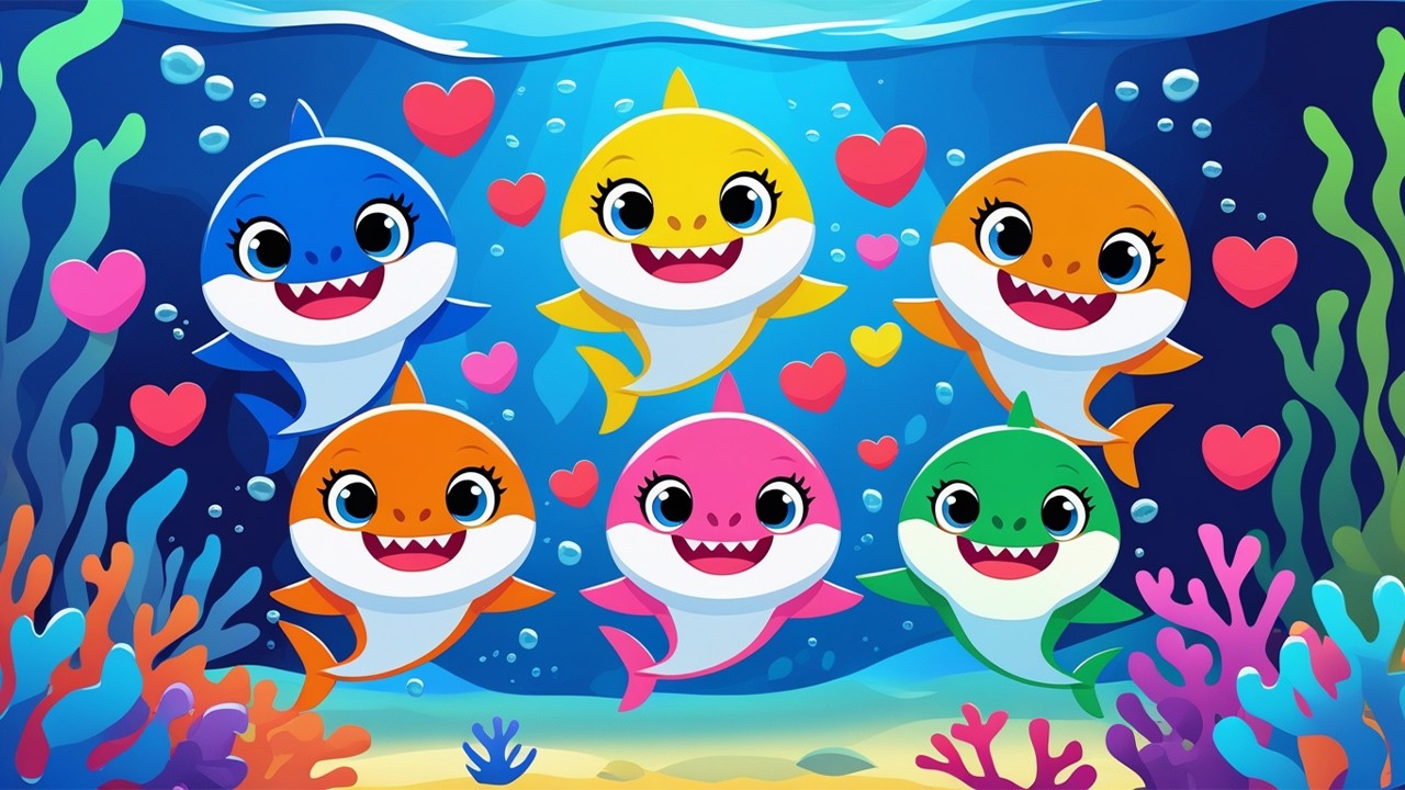 🎶 Baby Shark Música Colorida 🌈 Canciones Infantiles Divertidas 🦈🐠