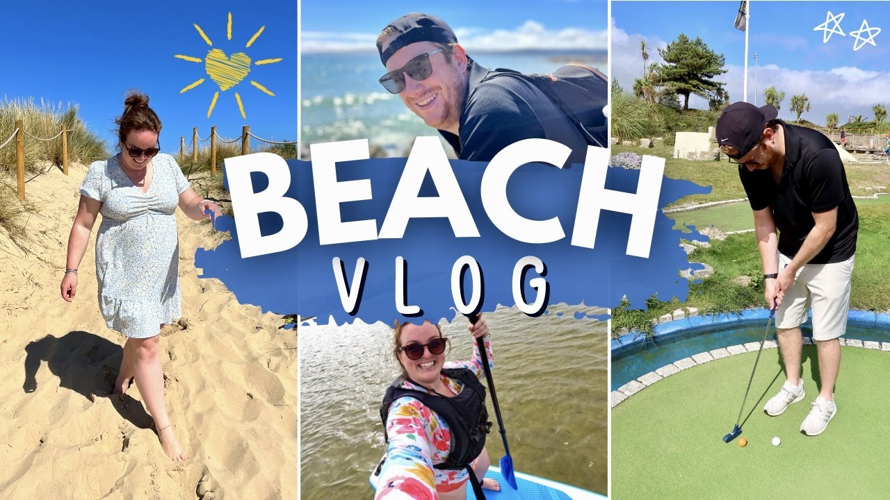 BEACH DAY VLOG! 🏖 sandbanks beach, paddle-boarding, mini golf, ice cream & brunch with Dorset Tea ☕️