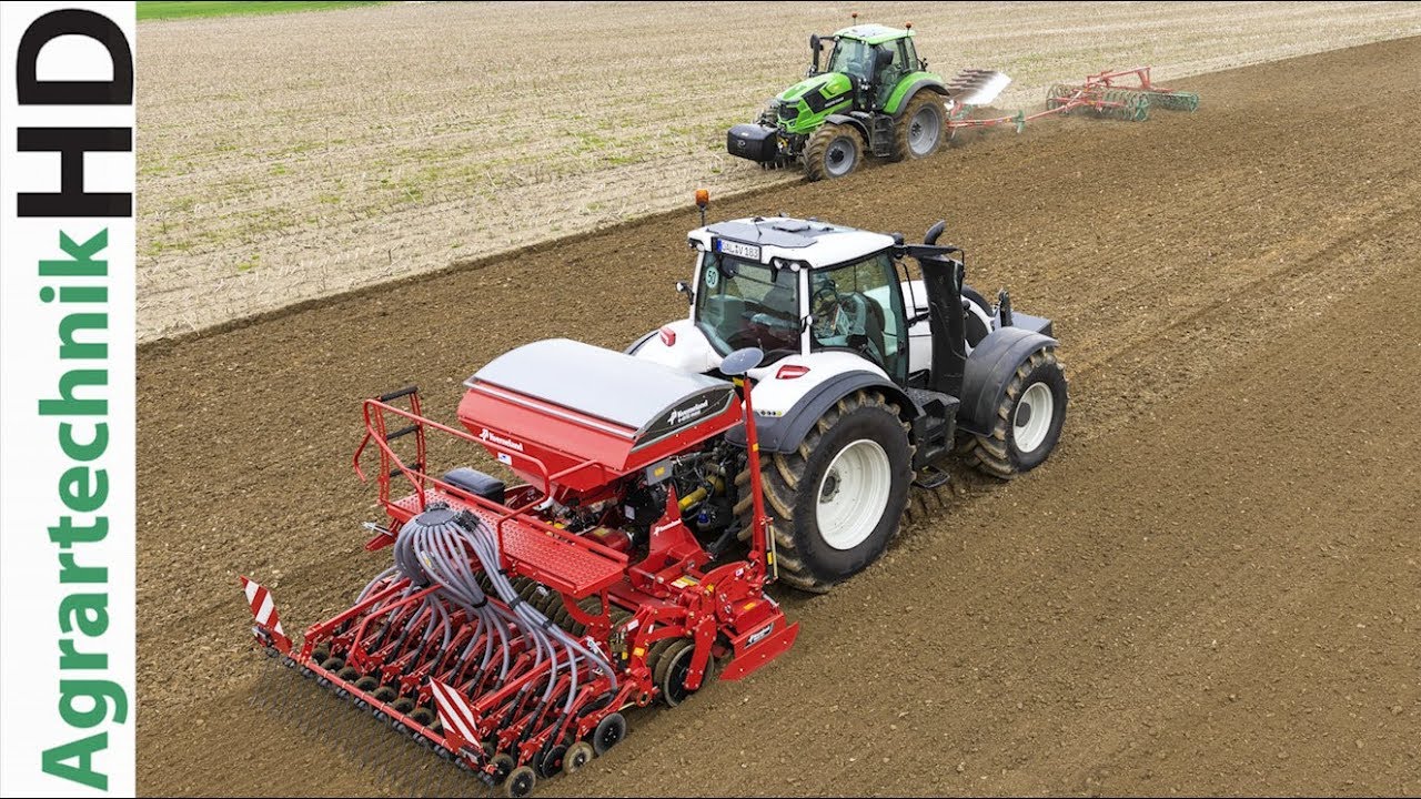 CLAAS u. VALTRA Traktoren im Einsatz | Kverneland e-Drill Sämaschine | Produktvideo