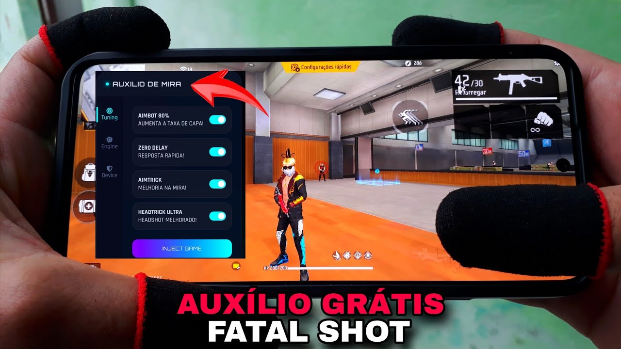 DIA 1 TESTANDO O NOVO AUXÍLIO DE MIRA FATAL SHOT🔥 (VIA SITE) - FREE FIRE 