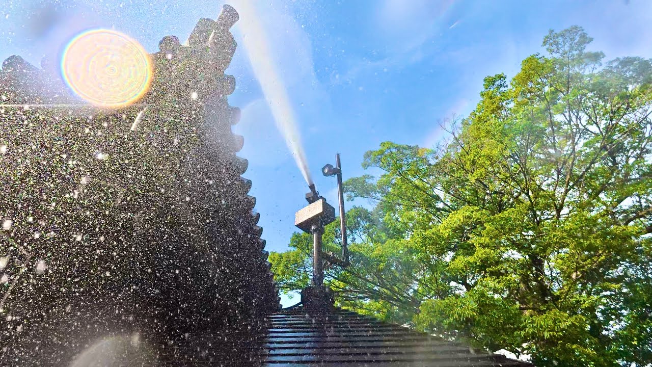 岡山の気になるスポット！最新型の放水！ゲリラ豪雨レベルで放水！一撃でずぶ濡れ！