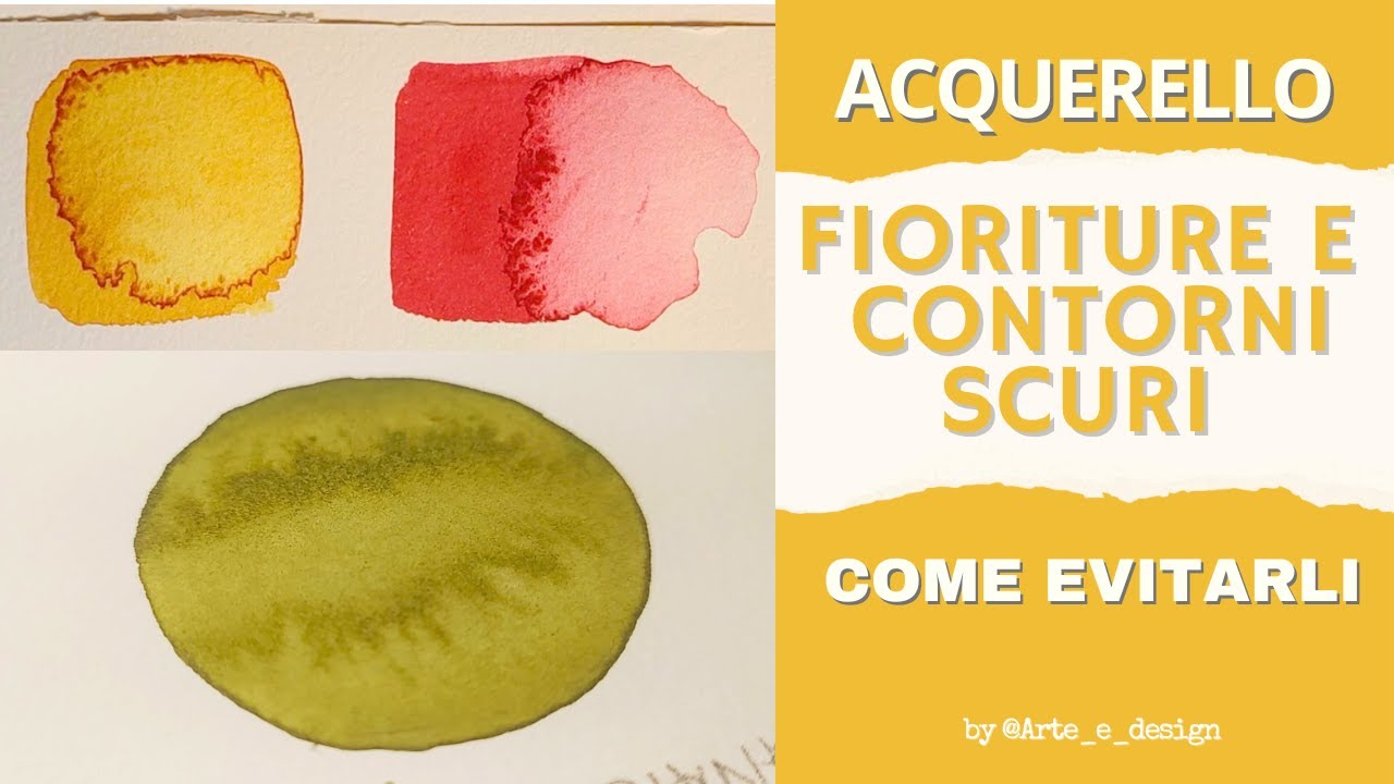 Gli errori più comuni nell’acquerello: fioriture e contorni scuri. Come evitarli e correggerli.