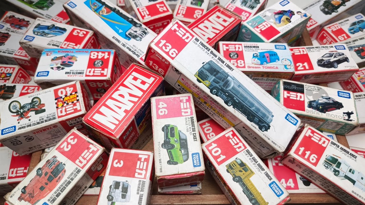 【トミカ】ミニカー大集合! Vo9 遊んだトミカを箱に入れて並べてみました。