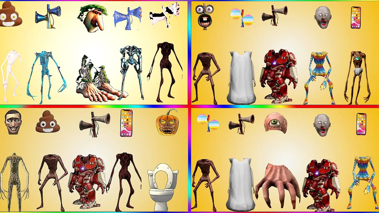 WRONG HEADS SIREN HEAD POOP, SIREN HEAD HOUSE, SIREN HEAD BRAIN EYE, SIREN HEAD OCTOPUS, SIREN HEAD