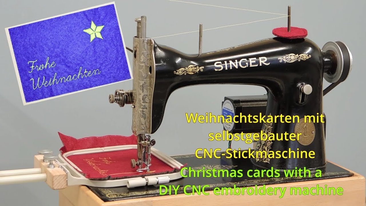 Weihnachtskarten mit CNC-Stickmaschine - Christmas cards with a DIY CNC embroidery machine